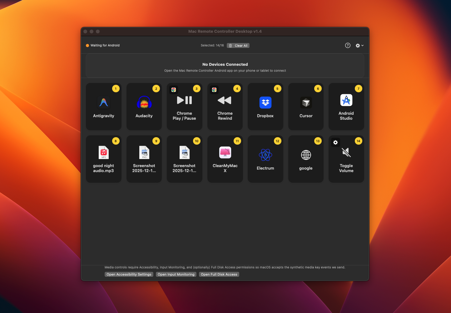 Mac Remote Controller Desktop Application