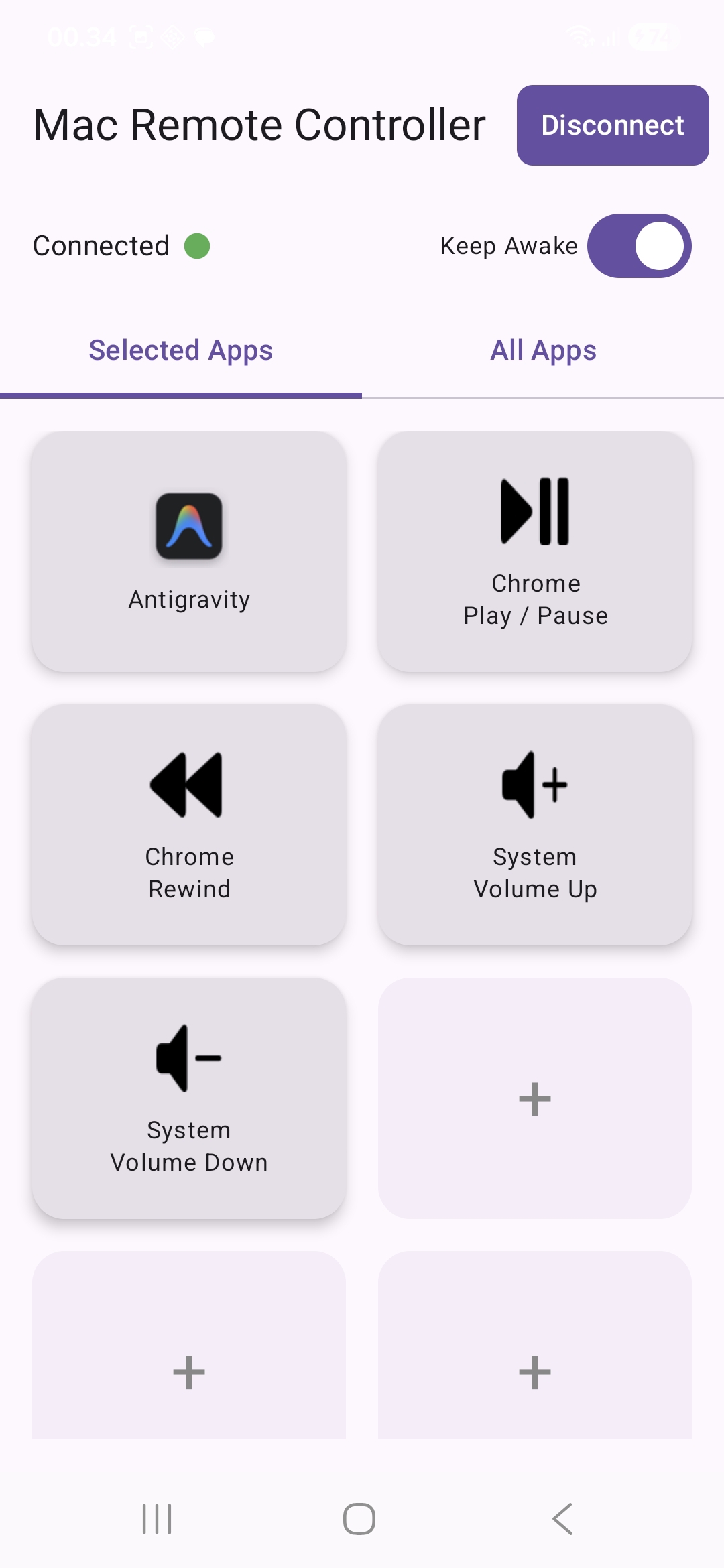 Mac Remote Controller App Screenshot